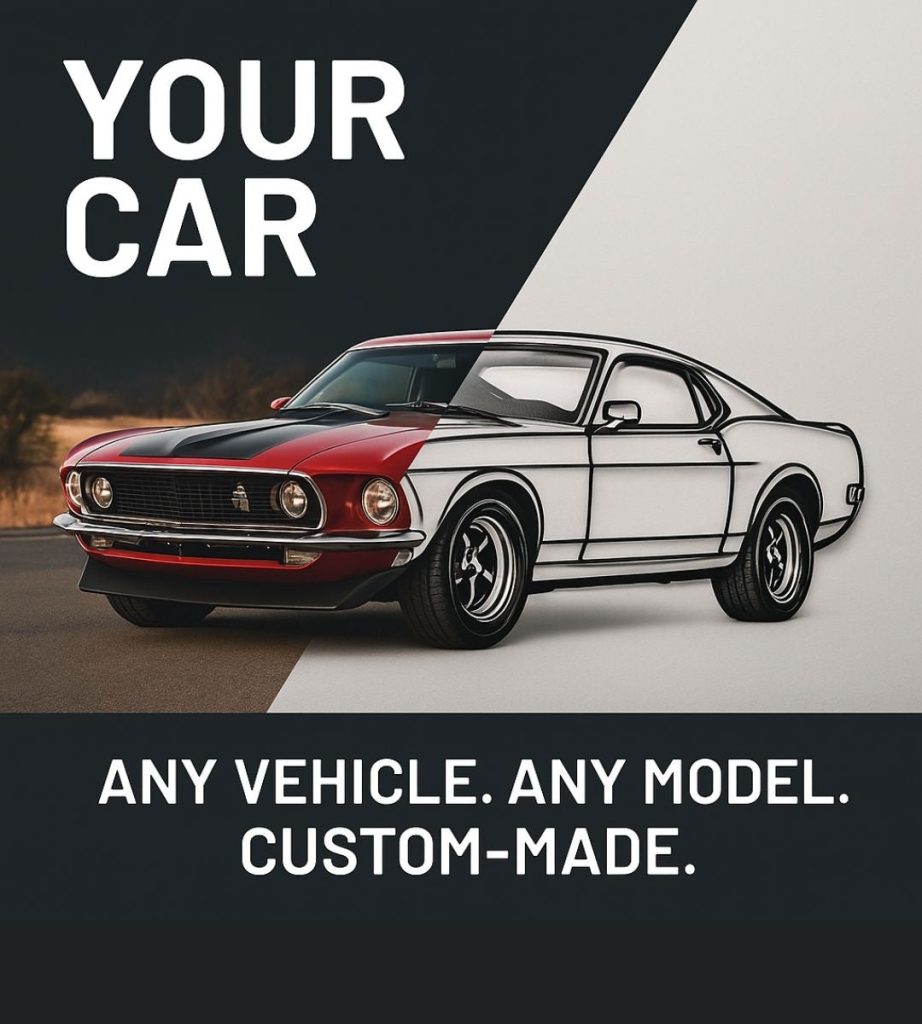 Race track wall art – modern decorative artwork made of metal