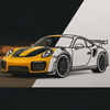 Car-shaped wall art for a garage – modern decorative artwork made of metal